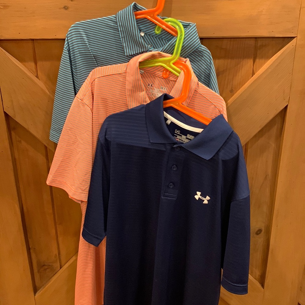 Under Armour 3 pack of Men’s Heat Gear Loose Polo Shirts